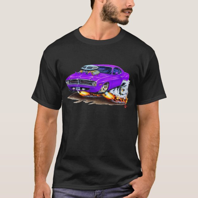 Cuda lila Auto 1970 T-Shirt (Vorderseite)