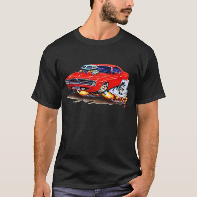Cuda Rot-Auto 1970 T-Shirt (Vorderseite)