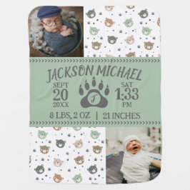 Cudded Cube Birth Stat Baby Blanket Babydecke