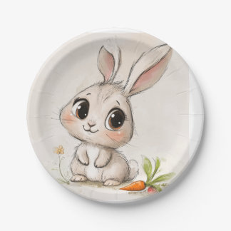 Cuddle Bunny Delight Paper Plate Pappteller