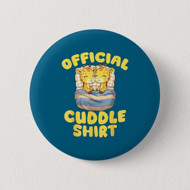 Cuddle Cute Giraffes Couple Valentine's Day  Button (Vorderseite)