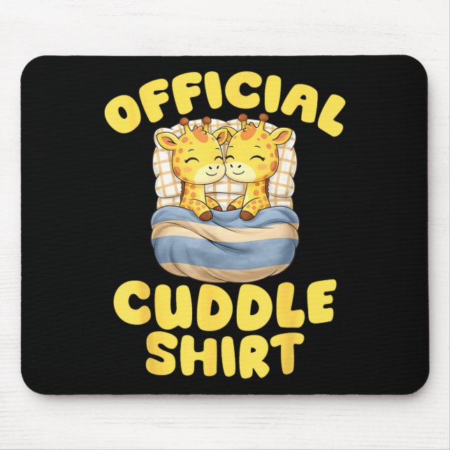 Cuddle Cute Giraffes Couple Valentine's Day  Mousepad (Vorne)