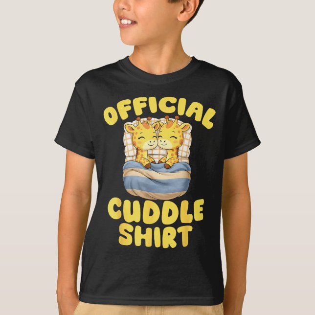 Cuddle Cute Giraffes Couple Valentine's Day  T-Shirt (Vorderseite)