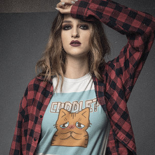 CUDDLE GINGER CAT-FUNNY NIEDLICHE T - SHIRT