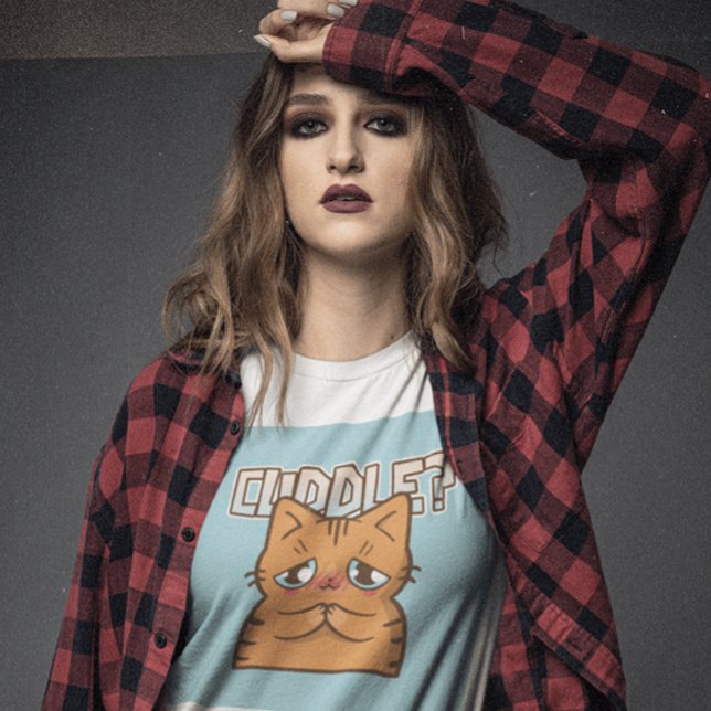 CUDDLE GINGER CAT-FUNNY NIEDLICHE T - SHIRT (Von Creator hochgeladen)