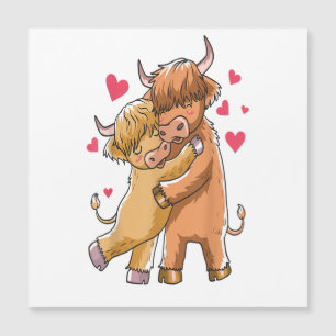 Cuddle Highland Cattle I Scottish Cow Bauern Magnetkarte