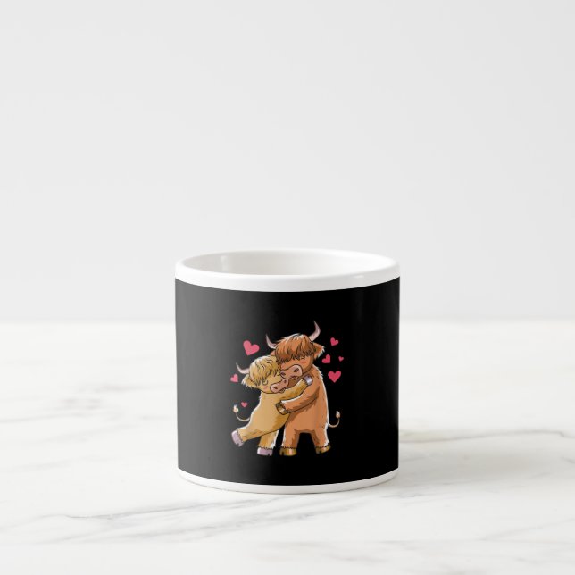 Cuddle Highland Cattle Scottish Cow Bauern Gift Espressotasse (Vorderseite)