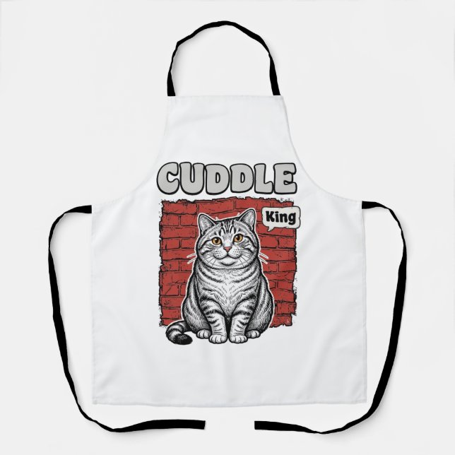 Cuddle King Vintage Katzen-Shirt Design_1 Schürze (Vorderseite)