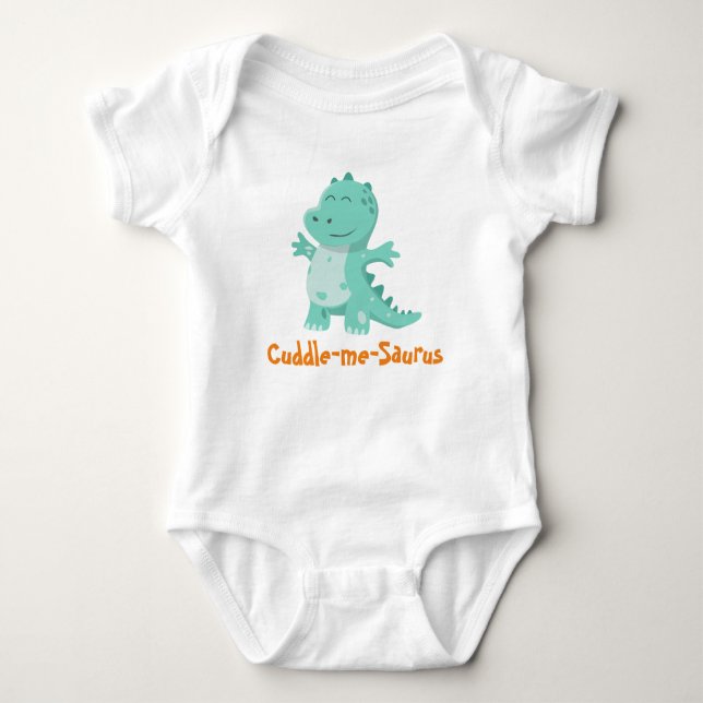 Cuddle-Me-Saurus: Huggable Dino Delight Baby Strampler (Vorderseite)