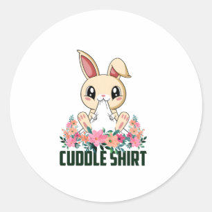 Cuddle Shirt Bunny Pajamas Pajamas Nightshirt Rabb Runder Aufkleber