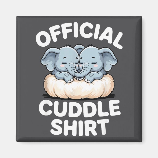 Cuddle Shirt Cute Baby Elephant Snuggle  Magnet (Vorne)