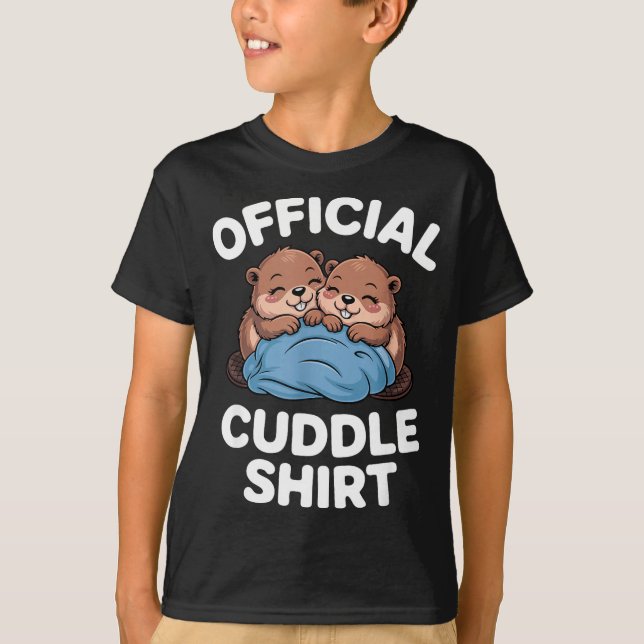 Cuddle Shirt Cute Beavers Snuggling  (Vorderseite)