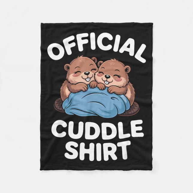 Cuddle Shirt Cute Beavers Snuggling  Fleecedecke (Vorderseite)