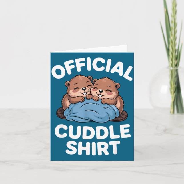 Cuddle Shirt Cute Beavers Snuggling  Karte (Vorderseite)