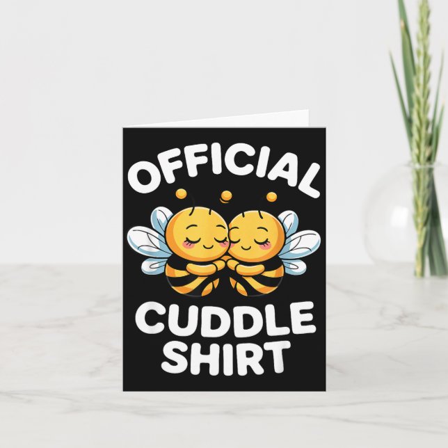 Cuddle Shirt Cute Bees Funny Cozy Couple  Karte (Vorderseite)