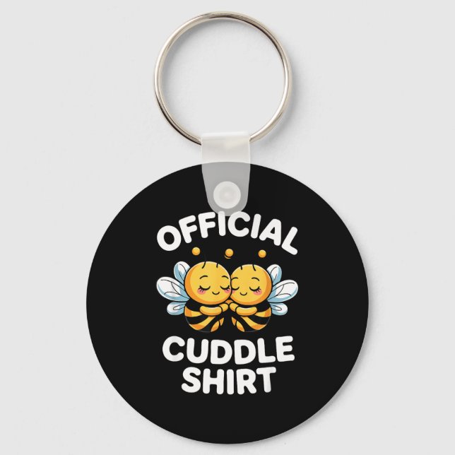Cuddle Shirt Cute Bees Funny Cozy Couple  Schlüsselanhänger (Vorderseite)