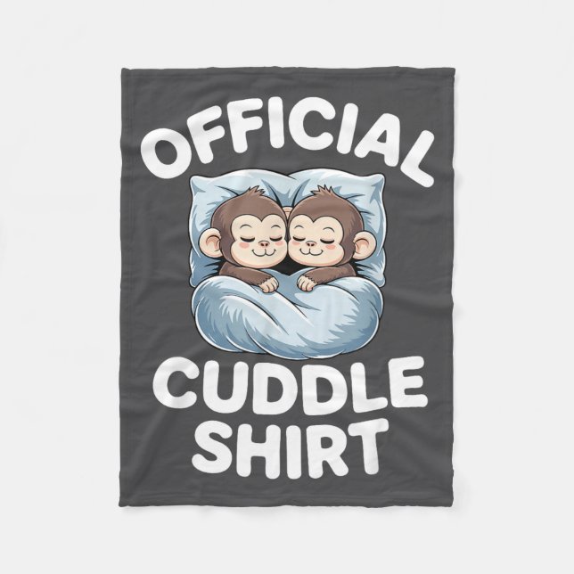 Cuddle Shirt Cute Sleepy Monkey Couple  Fleecedecke (Vorderseite)