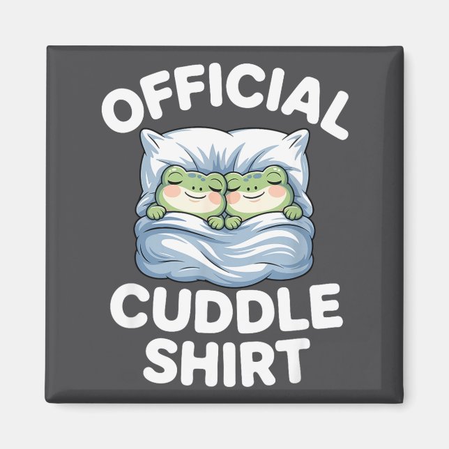 Cuddle Shirt Funny Cute Frogs Cozy  Magnet (Vorne)