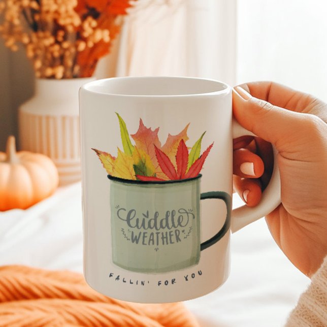 Cuddle Weather Watercolor Fall Personalized Zweifarbige Tasse (Cuddle Weather Watercolor Fall Personalized Coffee Mug)