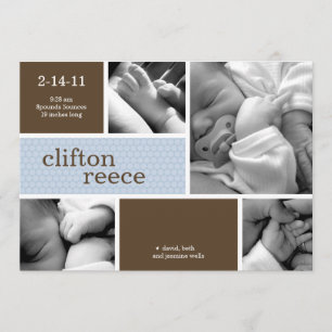 Cuddlebug Geburts-Mitteilung (Rosa oder Blau) Ankündigung