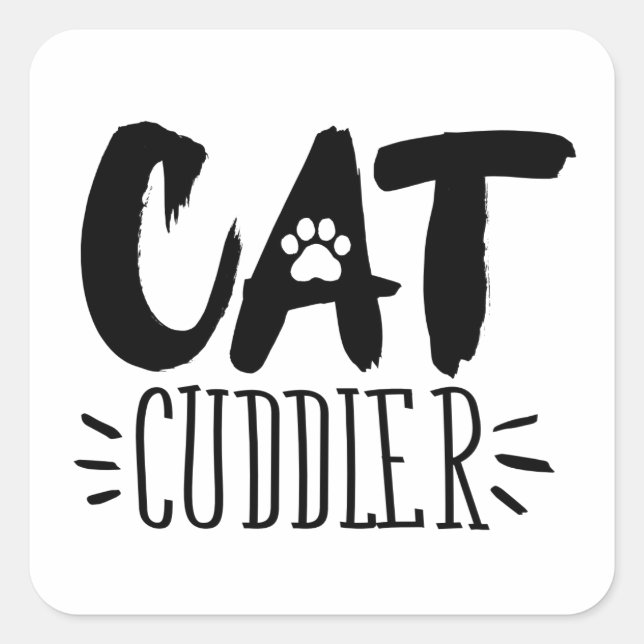Cuddler Happy Cuddler Aesthetic Cat Pictures Quadratischer Aufkleber (Vorderseite)