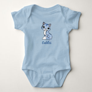 Cuddles blaues Kätzchen Baby Bodysuit Strampler