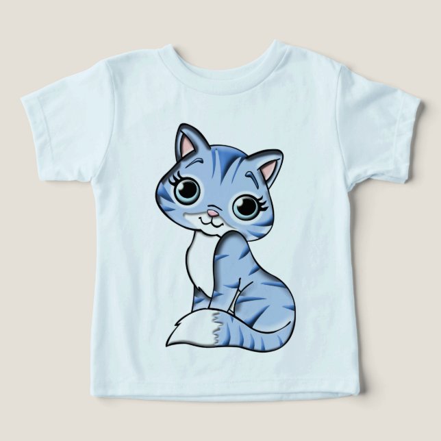 Cuddles-Blue-Kitty-T - Shirt (Design Vorderseite)