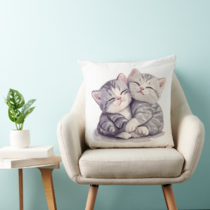 Cuddling British Shorthair Kittens Kissen