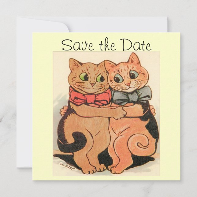 Cuddling Cats Save the Date Card (Vorderseite)