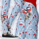 Cuddling Chickadees Couple Leggings<br><div class="desc">Absolut bezaubernde Leggings,  die bei angesagten und Knöchelkuschelköpfen vorkommen. Im Ei-Land des beliebten Rotkehlchens sind blau,  schneeweiß und rot Winterbeeren. Kleines Paar sportlich ihre Winterschals. Großes Brautgeschenk,  für jeden Gal,  der in Liebe oder Vogelliebhaber ist. Viel Spaß!</div>