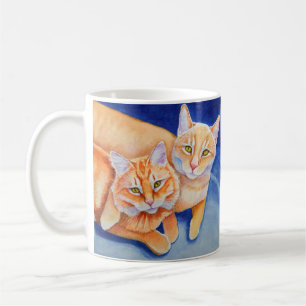 Cuddling Orange Tabby Cats Tasse