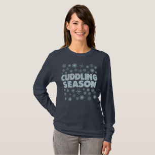 Cuddling Season Cuffing Winter Snowflakes Funny T-Shirt