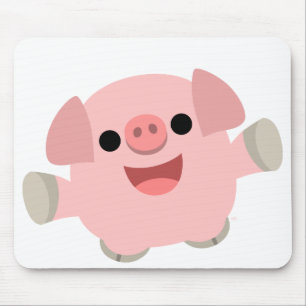 Cuddly Cartoon-Schwein mousepad