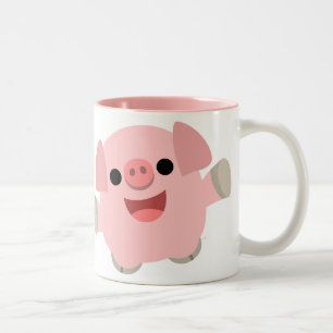 Cuddly Cartoon-Schwein-Tasse Zweifarbige Tasse