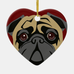 Cuddly Mops Keramikornament