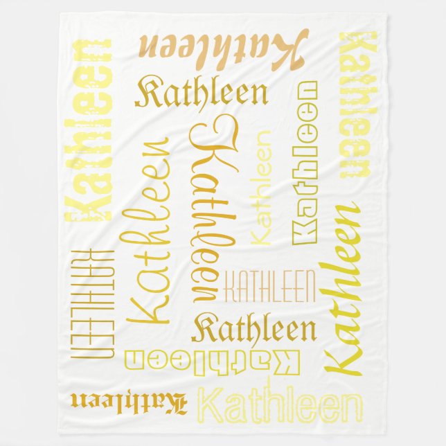 Cuddly warme Fleece personalisierte Namensdecke (Vorderseite)
