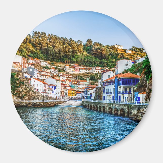 Cudillero, Fischerdorf in Asturien. Spanien. Magnet (Vorne)