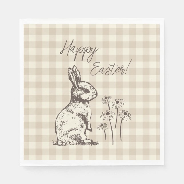 Cudly Bunny Rabbits Bonanza - Happy Oaster. Serviette (Vorderseite)