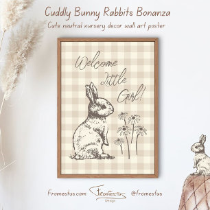 Cudly Bunny Rabbits Bonanza - neues Baby Mädchen. Poster