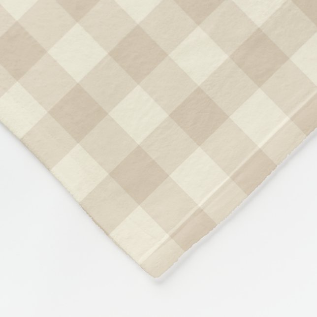 Cudly Bunny Rabbits Gingham - neutrales Muster. Fleecedecke (Ecke)