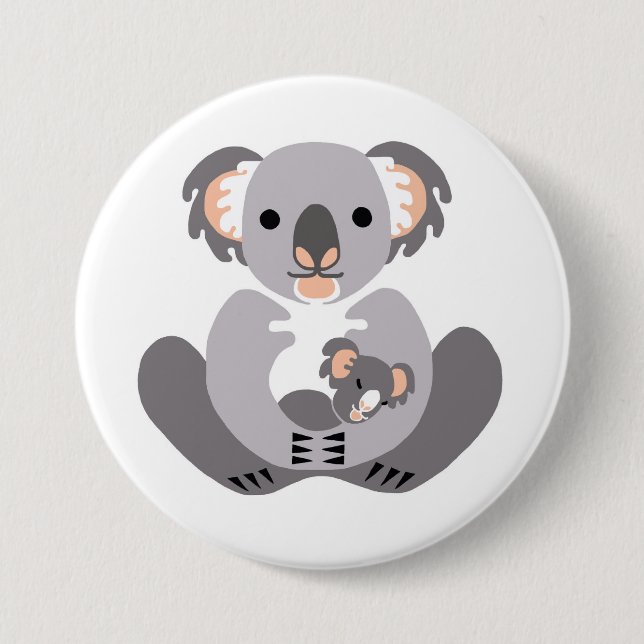 Cudly Koala- Marsupial - Aussie wild lebende Tiere Button (Vorderseite)