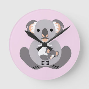 Cudly KOALA - Tierlover - Aussie wild lebende Tier Runde Wanduhr