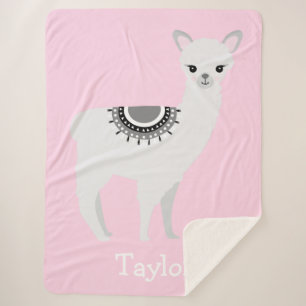 "Cudly Llama Dreams" Personalisiert Sherpa Blanket Sherpadecke