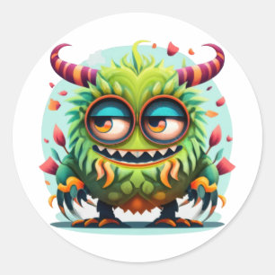 Cudly Monster Runder Aufkleber