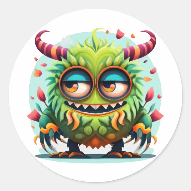 Cudly Monster Runder Aufkleber (Vorderseite)