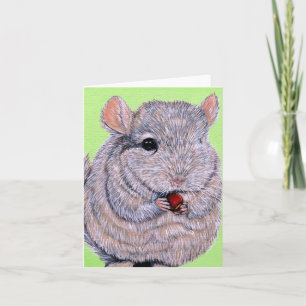 Cudly Nibbling Chinchilla Malerei Karte