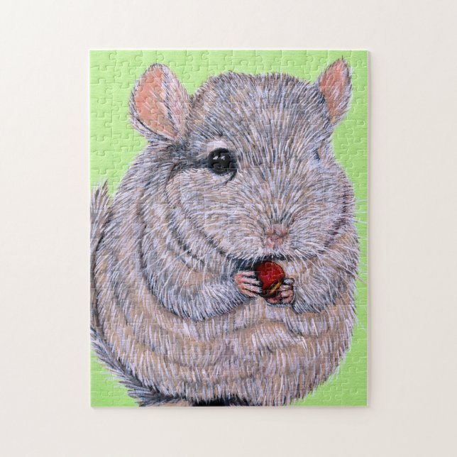Cudly Nibbling Chinchilla Malerei Puzzle (Vertikal)