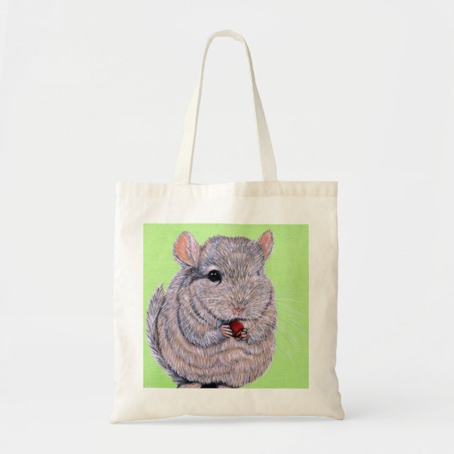 Cudly Nibbling Chinchilla Malerei Tragetasche (Vorne)
