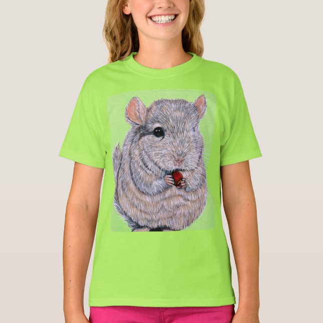 Cudly Nibbling Chinchilla Painting T - Shirt (Vorderseite)