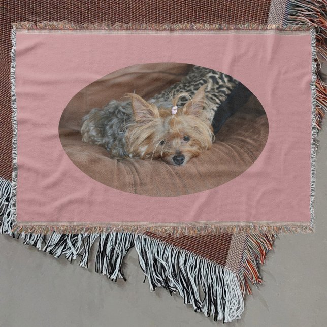 Cudly Niedlich Sleepy Yorkie Puppy Pink Throw Blan Decke (Von Creator hochgeladen)